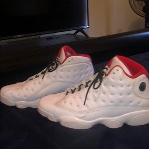Retro jordan 13 white and red